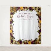 Landelijke bloemige bruidsbruiloft fotocabine acht wandkleed (Voorkant)