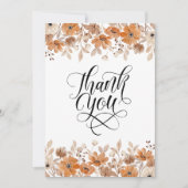 Landelijke bloemige bruiloft bedankkaart (Voorkant)