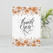 Landelijke bloemige bruiloft bedankkaart (Staand voorkant)