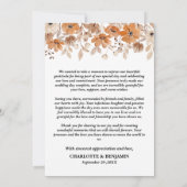 Landelijke bloemige bruiloft bedankkaart (Achterkant)