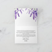 Landelijke Bloemige Chic Lavendel Bruidsdouche Bedankkaart (Binnen)