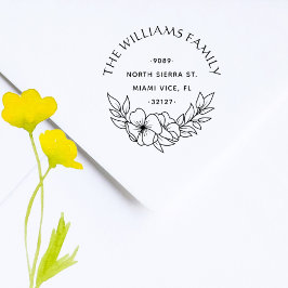 Landelijke Bloemige Elegante Familie Retouradres Zelfinktende Stempel