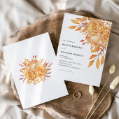 Landelijke bloemige elegante terracotta herfstbrui kaart