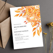 Landelijke bloemige elegante terracotta herfstbrui kaart