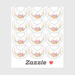 Landelijke Bloemige Geweien Pastel Waterverf Plann Sticker