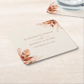 Landelijke bloemige herfst Huwelijk Kartonnen Onderzetters (Schuin)