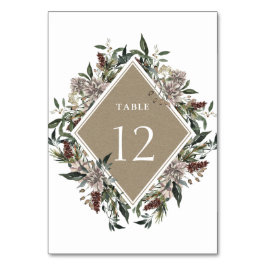 Landelijke Bloemige Herfst Winter Bruiloft Kaart