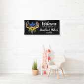 Landelijke bloemige herten Welcome to the Wedding Spandoek (Insitu)