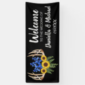 Landelijke bloemige herten Welcome to the Wedding Spandoek (Verticaal)