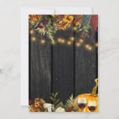 Landelijke bloemige houten pompoen Friendsgiving-f Kaart (Achterkant)