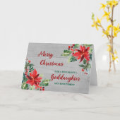 Landelijke bloemige Kerstmis voor peetdochter en f Kaart (Gele Bloem)