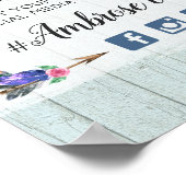 Landelijke Bloemige Koeienschedel Boho Bruiloft Ha Poster (Hoek)