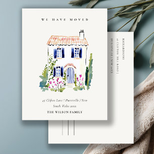 Landelijke bloemige raamkaart - Wij zijn verhuisd Briefkaart