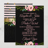 Landelijke bloemige trouwceremonie uitnodiging (Voorkant / Achterkant)