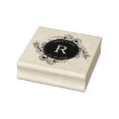 Landelijke Bloemige Trouwmonogram Rubberstempel (Stempel)