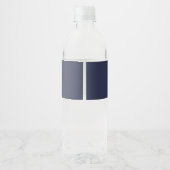 Landelijke bloemige trouwnavy waterfles etiket (Achterkant)