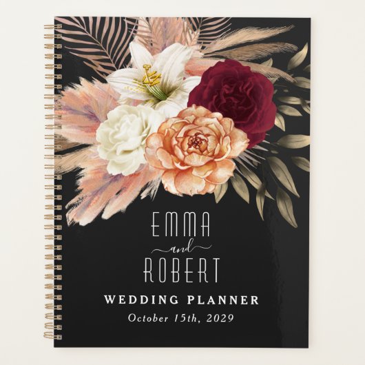 Landelijke Bloemige Trouwplanner Planner (Voorkant)