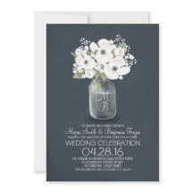 landelijke bloemige trouwuitnodiging in weckpot-st