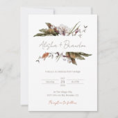 Landelijke bloemige trouwuitnodiging kaart (Voorkant)