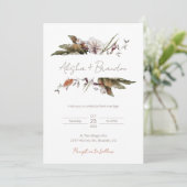 Landelijke bloemige trouwuitnodiging kaart (Staand voorkant)
