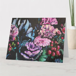 Landelijke bloemige vouwkaart kaart