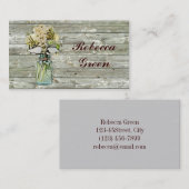 landelijke bloemige weide-metselwerkpot-huwelijk visitekaartje (Voorkant / Achterkant)