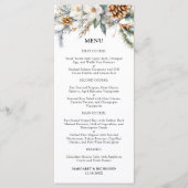 Landelijke bloemige winter bruiloftsmenu menu (Voorkant)