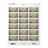 Landelijke bloemkolibri adreslabel etiket (Full Sheet)