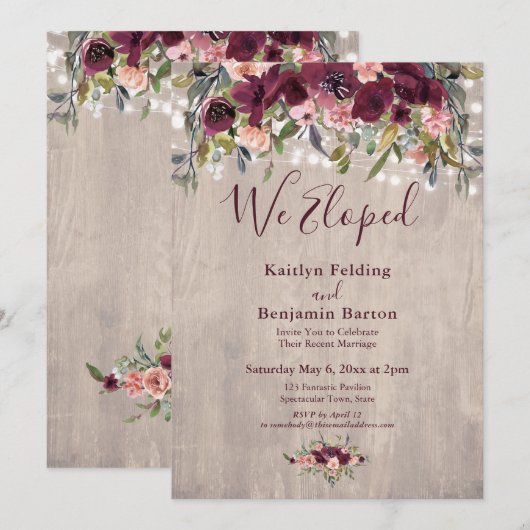 Landelijke bloemlichten Wij zijn weggelopen Ontvan Kaart (Voorkant / Achterkant)