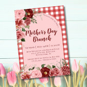 Landelijke bloemmotief burgundy roze Moederdag bru Kaart