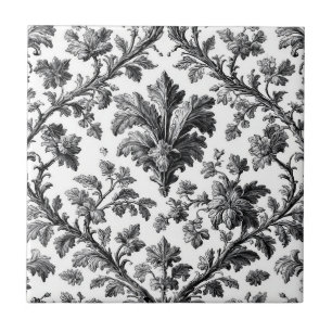 Landelijke Bloemmotief Monochroom Elegant Tegeltje
