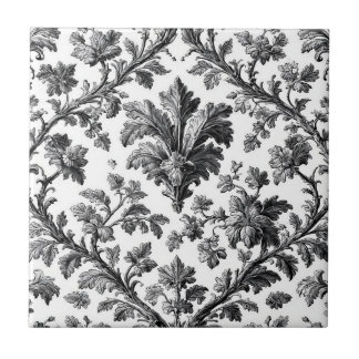 Landelijke Bloemmotief Monochroom Elegant Tegeltje