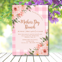 Landelijke bloemmotief roze koper Moederdag brunch Kaart