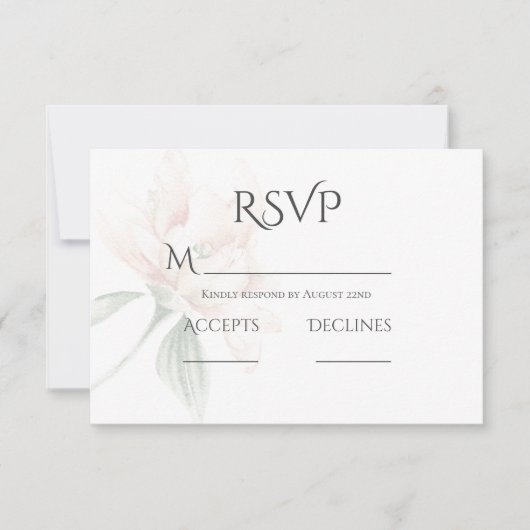 Landelijke bloemmotieven in neutrale kleuren RSVP kaartje (Voorkant)