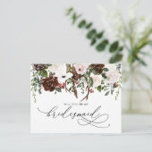 Landelijke bloemmotieven | Wees mijn bruidsmeisje Briefkaart (Staand voorkant)