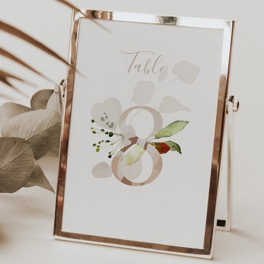 Landelijke bloemrijke handgeschreven script 8 trou kaart