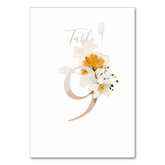 Landelijke bloemrijke handgeschreven script 9 Trou Kaart (Achterkant)