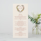 Landelijke bloemrijke herfsttrouwdiner menu (Staand voorkant)
