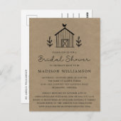 Landelijke bloemschikking kraft bruiloft feest uit briefkaart (Voorkant / Achterkant)