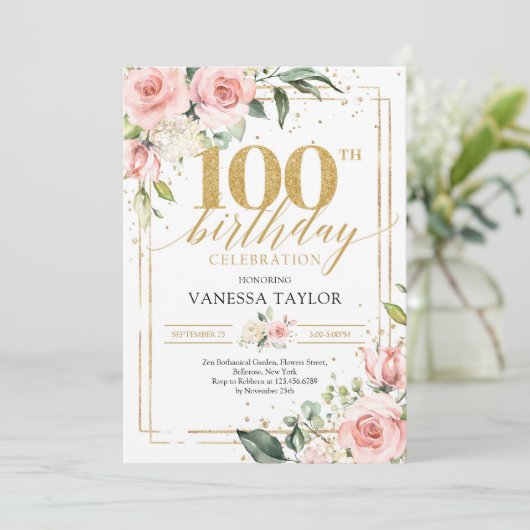 Landelijke blozende bloemen groenvoorziening goude kaart (Staand voorkant)