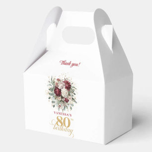 Landelijke Blush Burgundy Favor Dozen voor 80ste V Bedankdoosjes