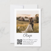 Landelijke boerderij bruiloft 2 foto QR code RSVP Kaart (Achterkant)