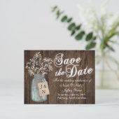 Landelijke boerderij bruiloft houten metselaars po aankondigingskaart (Staand voorkant)