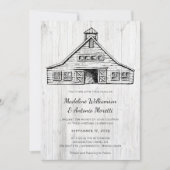 Landelijke boerderij eenvoudige houten trouwuitnod save the date (Voorkant)