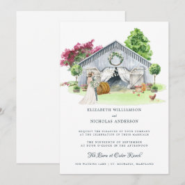 Landelijke Boerderij | Elegante Schuur Bruiloft Kaart
