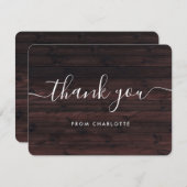 Landelijke boerderij houten bruiloft shower verjaa bedankkaart (Voorkant / Achterkant)