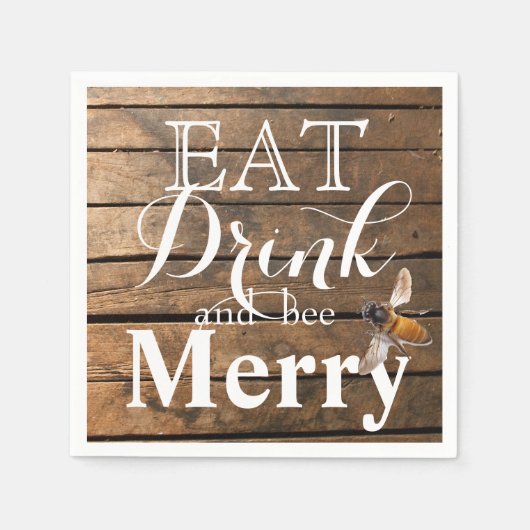 Landelijke boerderij houten honingbij servetten (Voorkant)