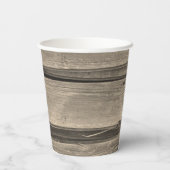 Landelijke boerderij houten witte bloemen landelij papieren bekers (Achterkant)