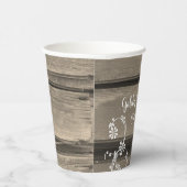 Landelijke boerderij houten witte bloemen landelij papieren bekers (Rechts)