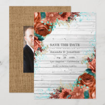 Landelijke boerderij koraal en turkoois bloemenshu